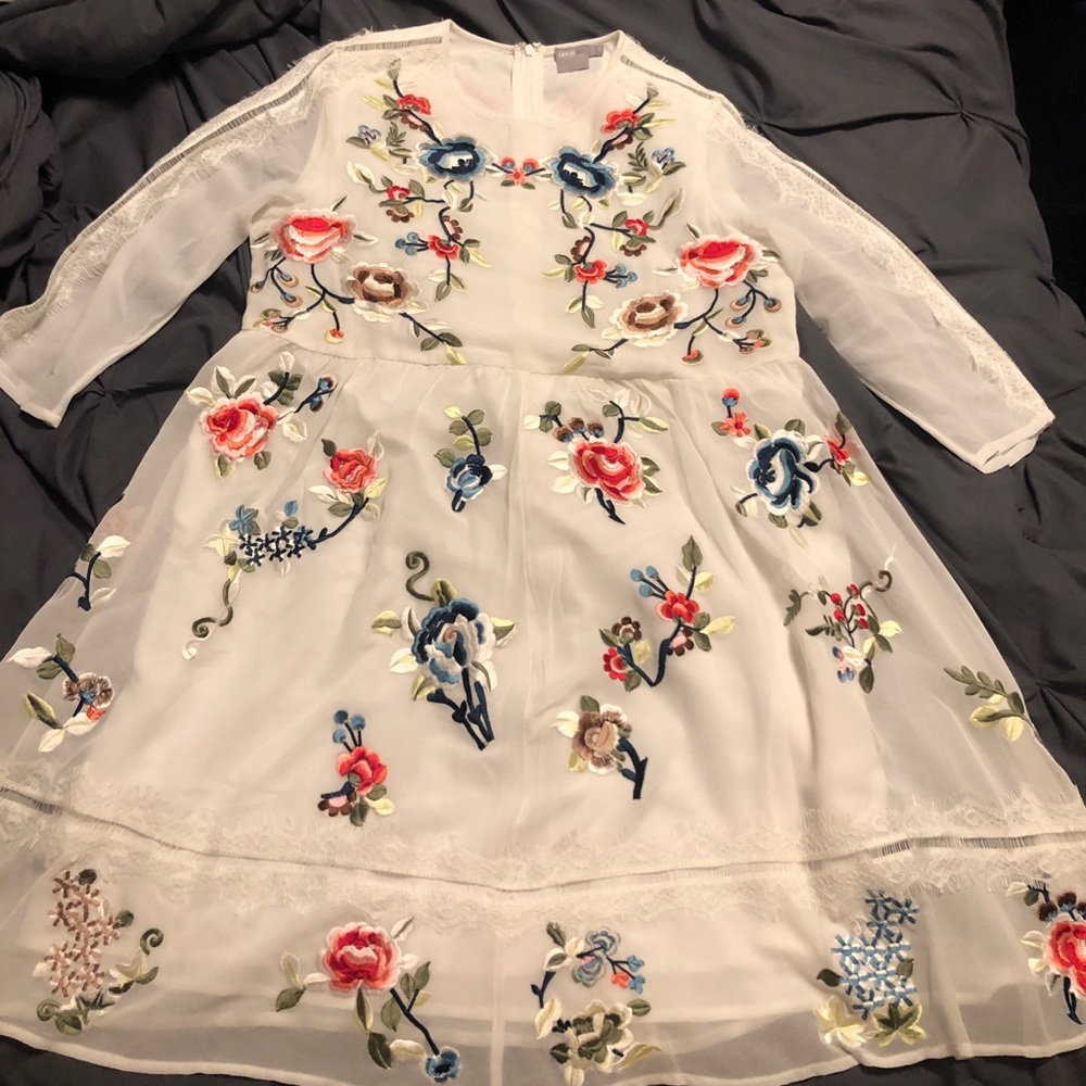 ASOS White Embroidered Maternity Dress